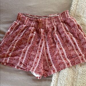 Women's Red Patterned Shorts